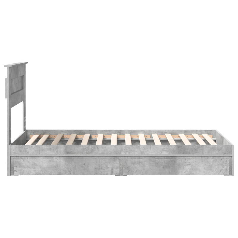 Łóżko z miejscem do przechowywania Betonowy szary 90 x 200 cm