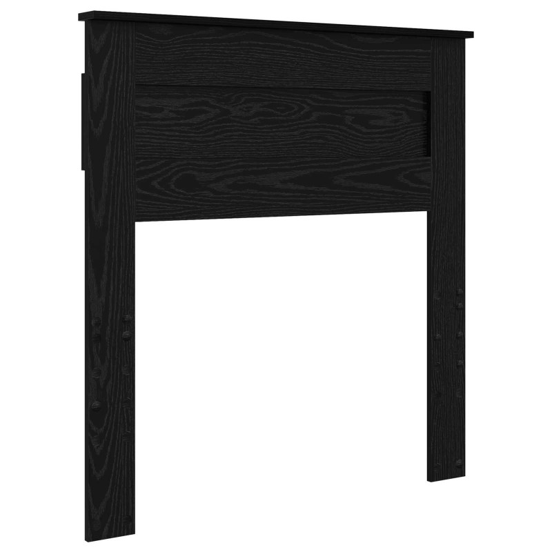 Ramka łóżka Z zagłówkiem Czarny 75 x 190 cm Lite drewno sosnowe