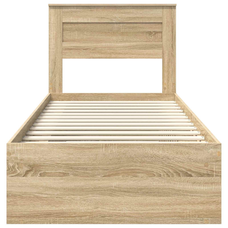 Ramka łóżka Dąb Sonoma 75 x 190 cm Lite drewno sosnowe