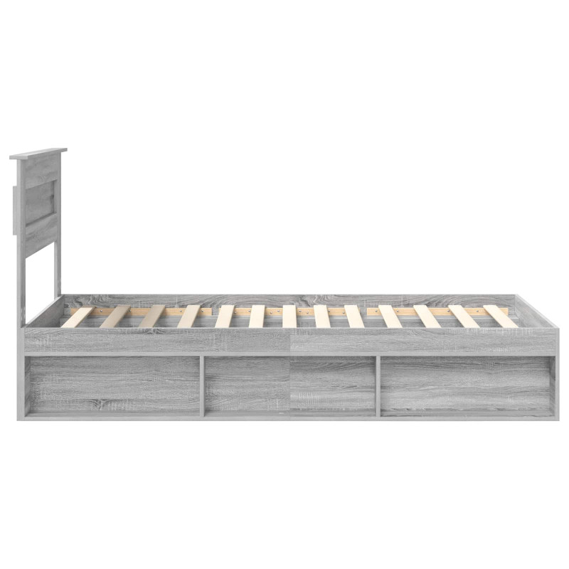 Ramka łóżka Szary Sonoma 75 x 190 cm Lite drewno sosnowe