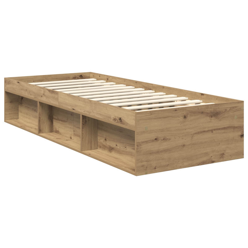 Ramka łóżka Dąb rzemieślniczy 75 x 190 cm Lite drewno sosnowe
