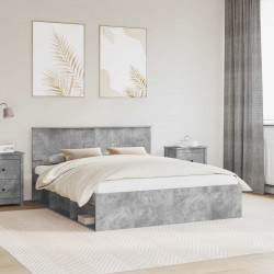 Ramka łóżka Betonowy 160 x 200 cm Lite drewno sosnowe