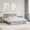 Ramka łóżka Betonowy 160 x 200 cm Lite drewno sosnowe