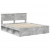 Ramka łóżka Betonowy 160 x 200 cm Lite drewno sosnowe