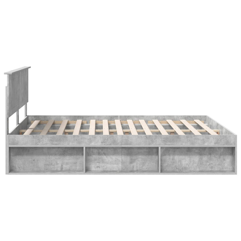 Ramka łóżka Betonowy 160 x 200 cm Lite drewno sosnowe