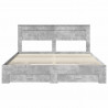 Ramka łóżka Betonowy szary 200 x 200 cm Materiał drewnopochodny