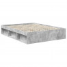Ramka łóżka Szary beton 150 x 200 cm Lite drewno sosnowe