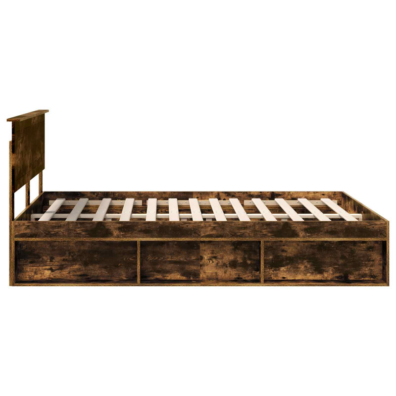 Ramka łóżka Dąb wędzony 150 x 200 cm Lite drewno sosnowe