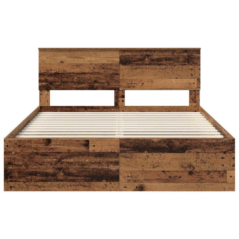 Ramka łóżka Stare drewno 150 x 200 cm Lite drewno sosnowe