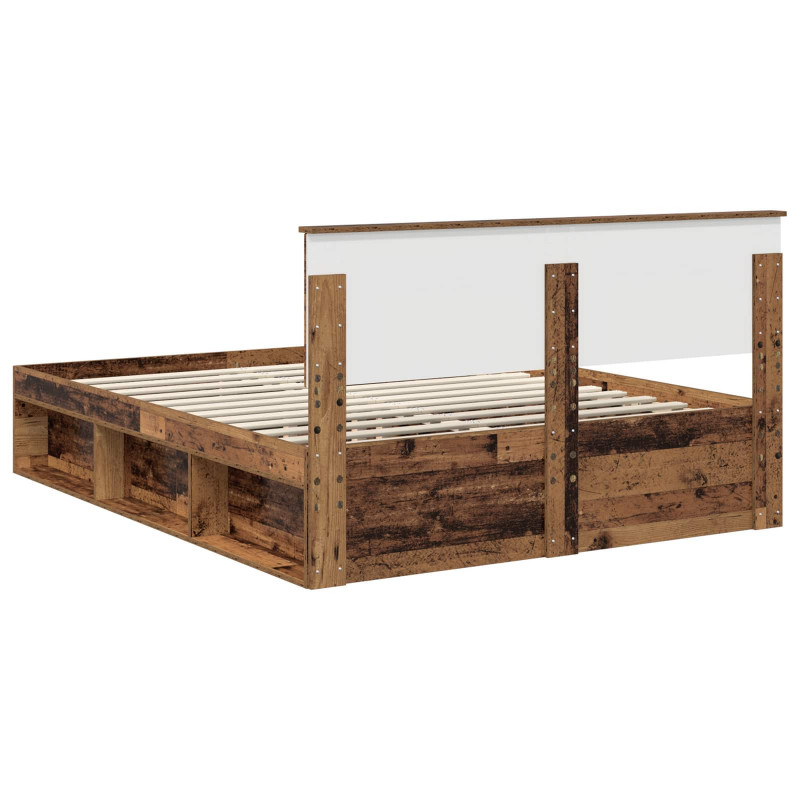 Ramka łóżka Stare drewno 150 x 200 cm Lite drewno sosnowe