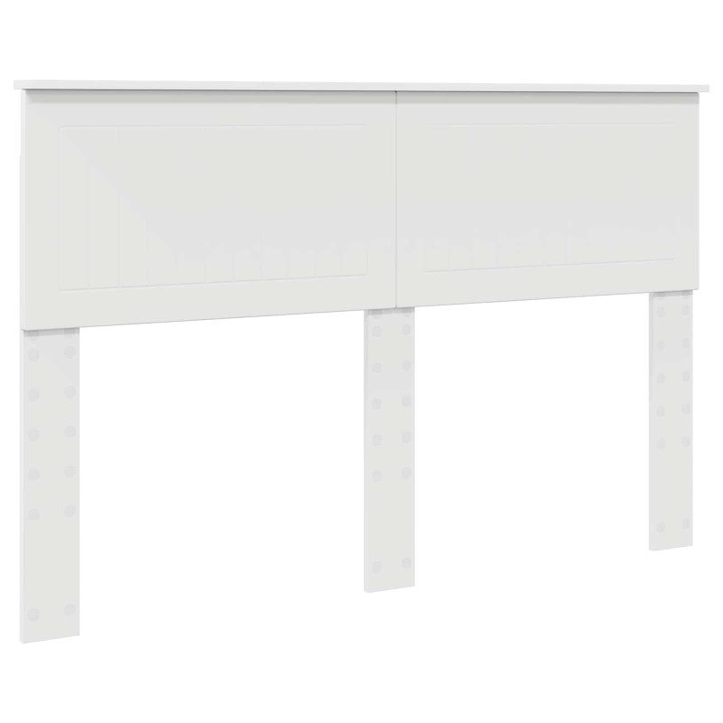 Ramka łóżka Z zagłówkiem Biały 140 x 200 cm Lite drewno sosnowe