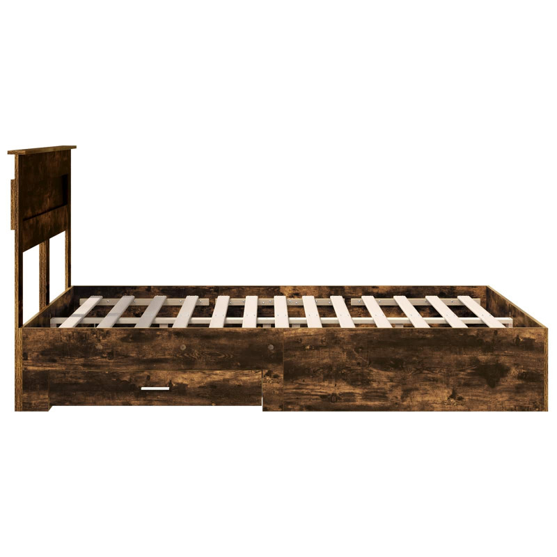 Ramka łóżka Dąb wędzony 150 x 200 cm Materiał drewnopochodny