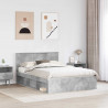 Ramka łóżka Betonowy 140 x 190 cm Lite drewno sosnowe