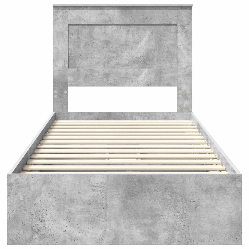 Łóżko z miejscem do przechowywania Betonowy szary 90 x 200 cm