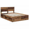 Ramka łóżka Stare drewno 140 x 190 cm Lite drewno sosnowe