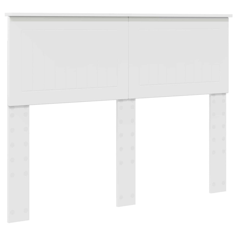 Ramka łóżka Z zagłówkiem Biały 135 x 190 cm Lite drewno sosnowe