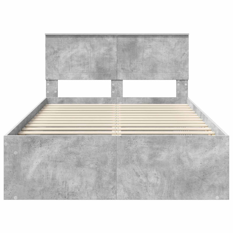 Ramka łóżka Betonowy 120 x 200 cm Lite drewno sosnowe