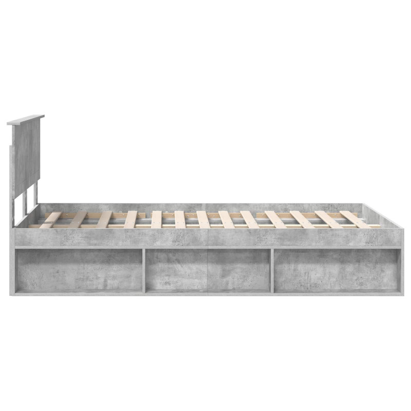Ramka łóżka Betonowy 120 x 200 cm Lite drewno sosnowe
