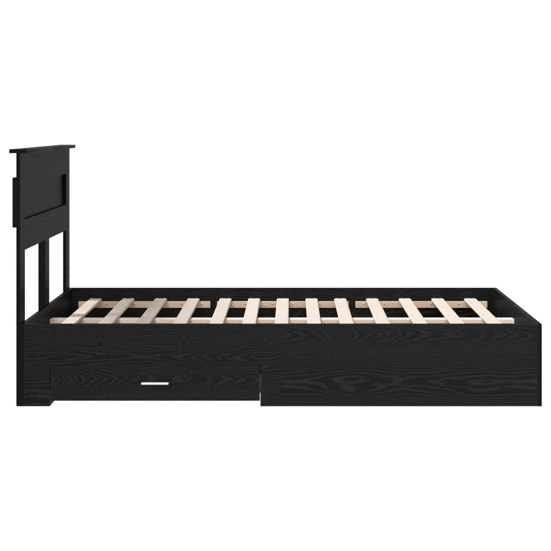Ramka łóżka Czarny Dąb 120 x 190 cm Materiał drewnopochodny