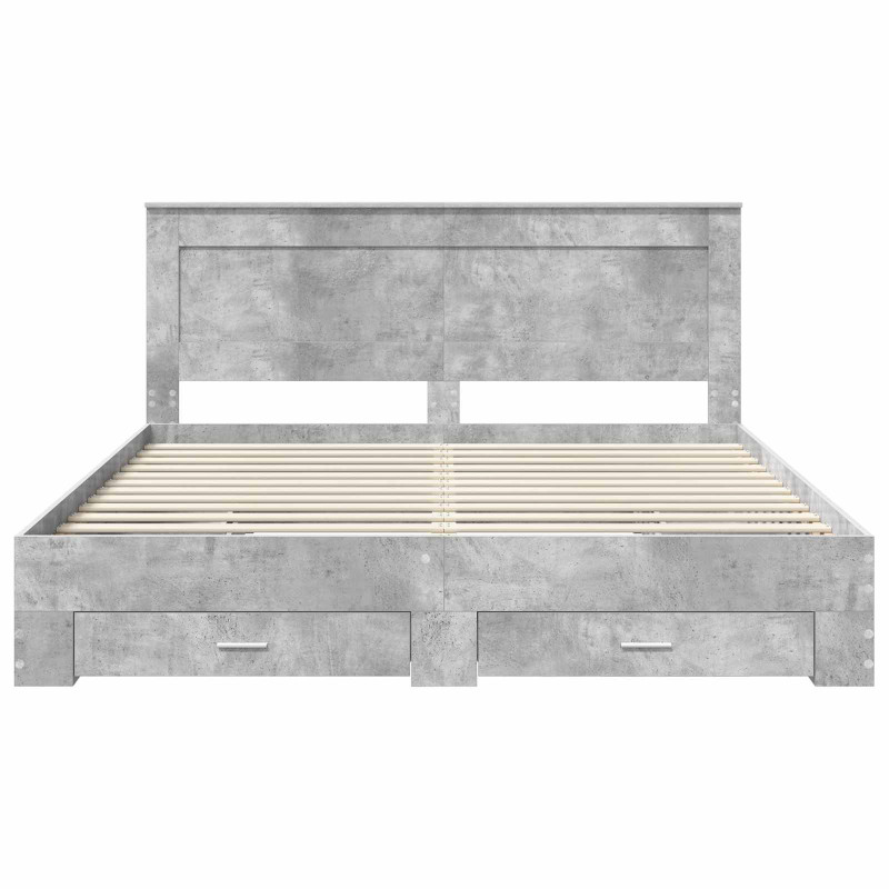 Ramka łóżka Betonowy szary 180 x 200 cm Materiał drewnopochodny