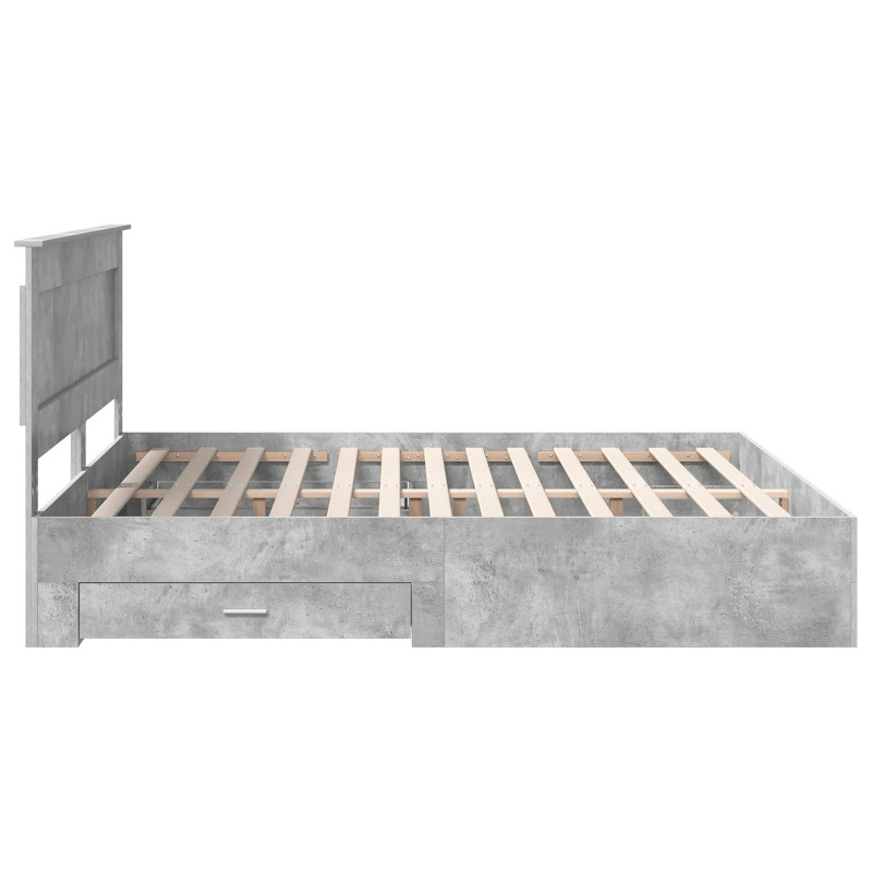 Ramka łóżka Betonowy szary 180 x 200 cm Materiał drewnopochodny