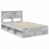 Ramka łóżka Betonowy 120 x 190 cm Lite drewno sosnowe