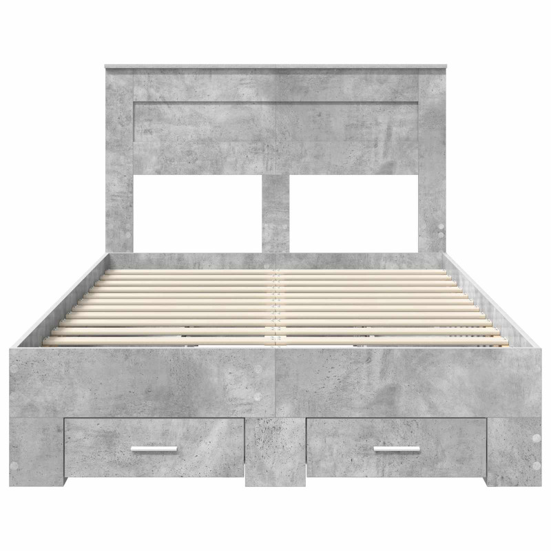 Ramka łóżka Betonowy szary 120 x 200 cm Materiał drewnopochodny