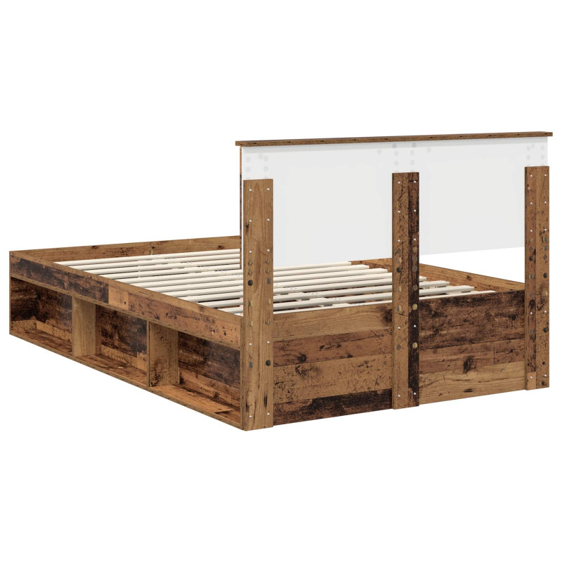 Ramka łóżka Stare drewno 120 x 190 cm Lite drewno sosnowe