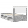 Ramka łóżka Szary beton 100 x 200 cm Lite drewno sosnowe