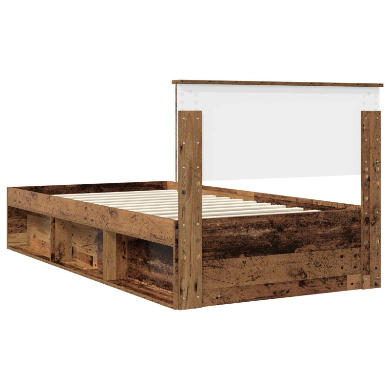 Ramka łóżka Stare drewno 100 x 200 cm Lite drewno sosnowe