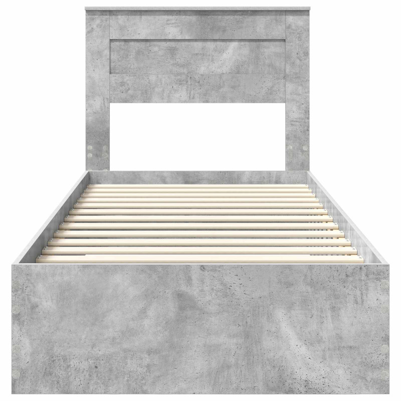 Ramka łóżka Betonowy szary 90 x 190 cm Materiał drewnopochodny