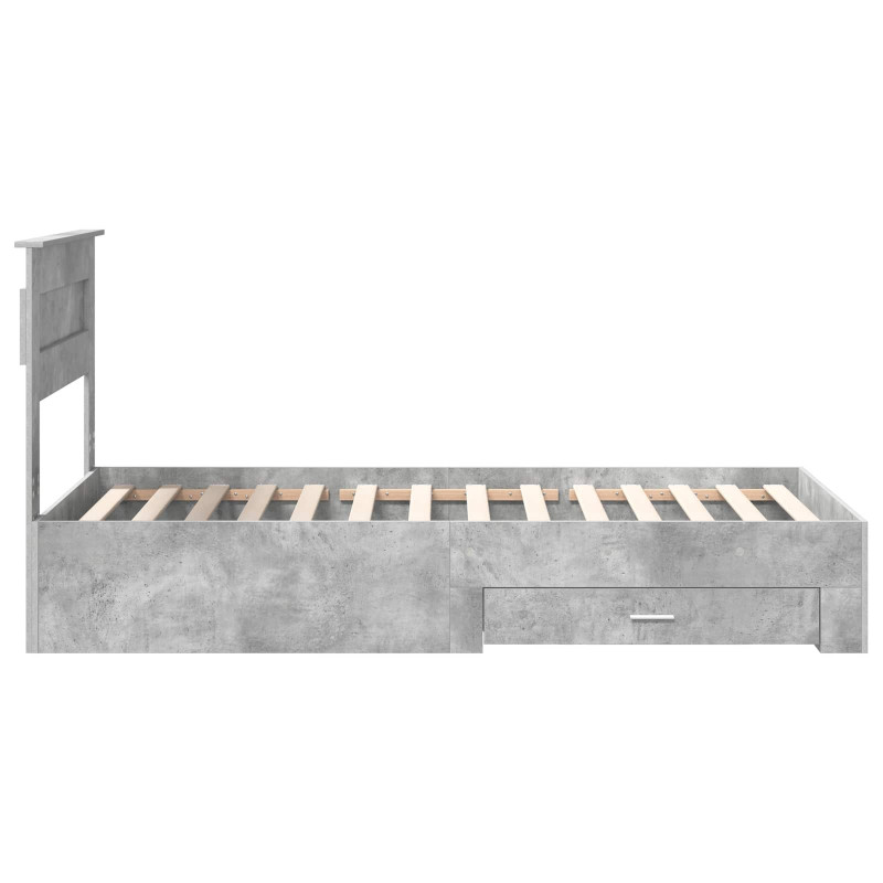 Ramka łóżka Betonowy szary 90 x 190 cm Materiał drewnopochodny