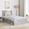 Ramka łóżka Betonowy 90 x 200 cm Lite drewno sosnowe