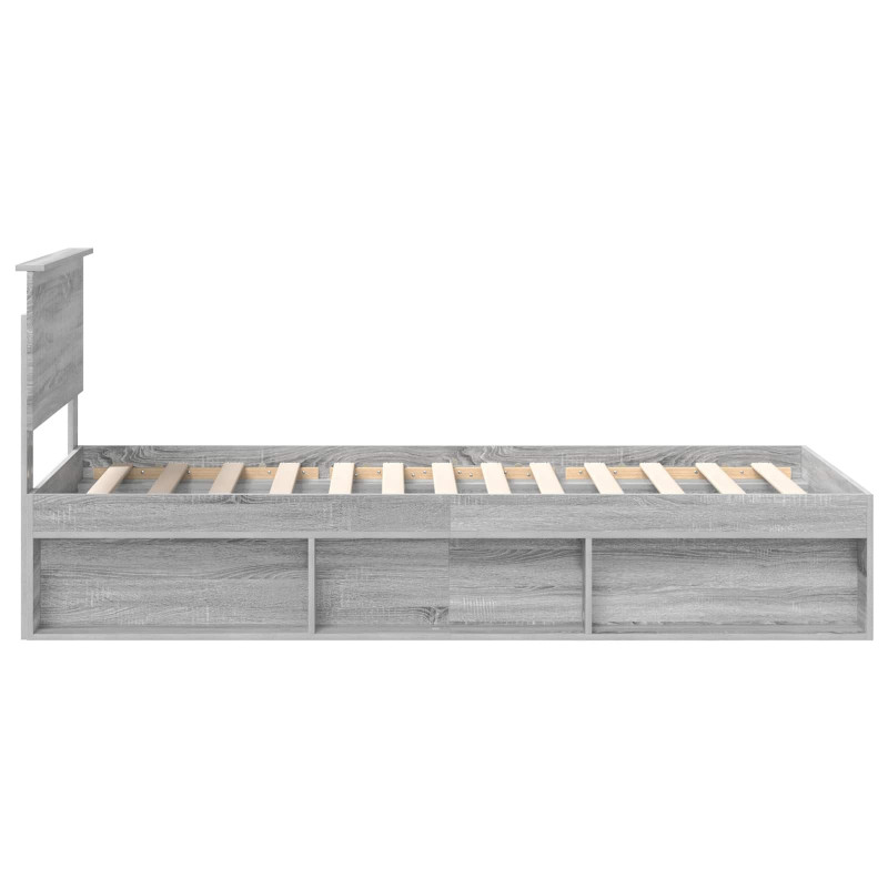 Ramka łóżka Szary Sonoma 90 x 200 cm Lite drewno sosnowe