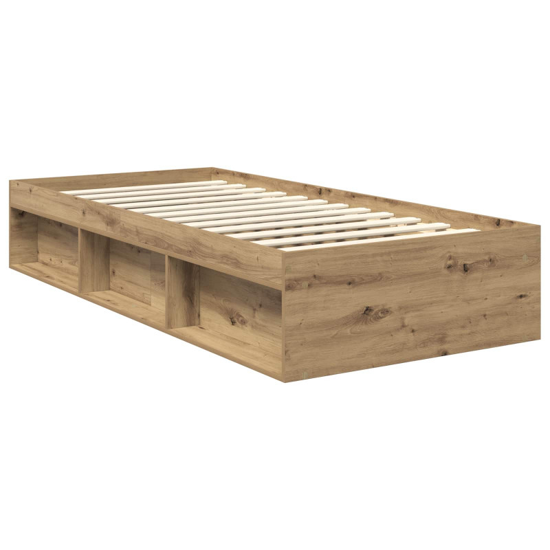 Ramka łóżka Dąb rzemieślniczy 90 x 200 cm Lite drewno sosnowe