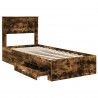 Ramka łóżka Dąb wędzony 90 x 200 cm Materiał drewnopochodny