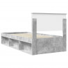 Ramka łóżka Szary beton 90 x 190 cm Lite drewno sosnowe