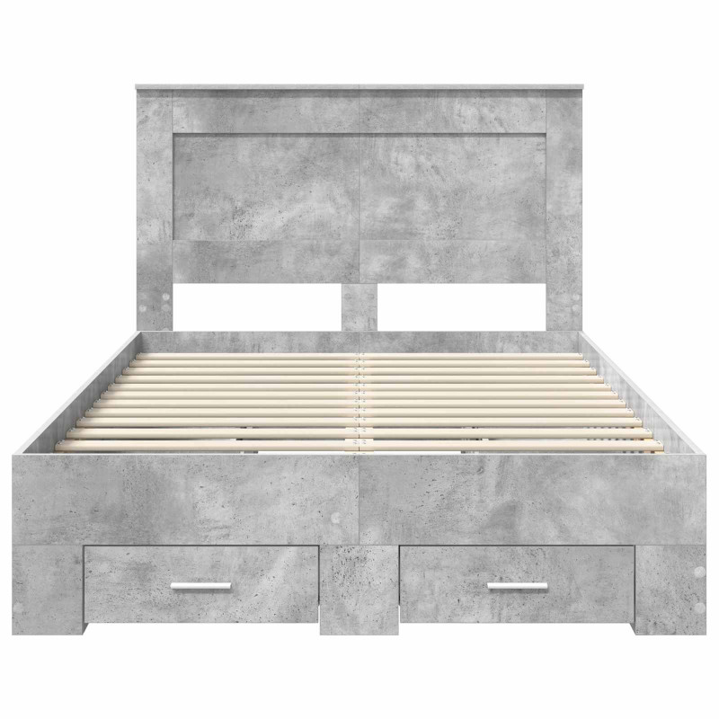 Ramka łóżka Betonowy szary 120 x 200 cm Materiał drewnopochodny