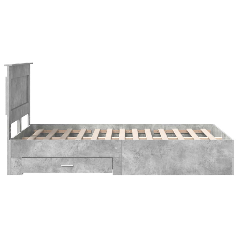 Ramka łóżka Betonowy szary 120 x 200 cm Materiał drewnopochodny