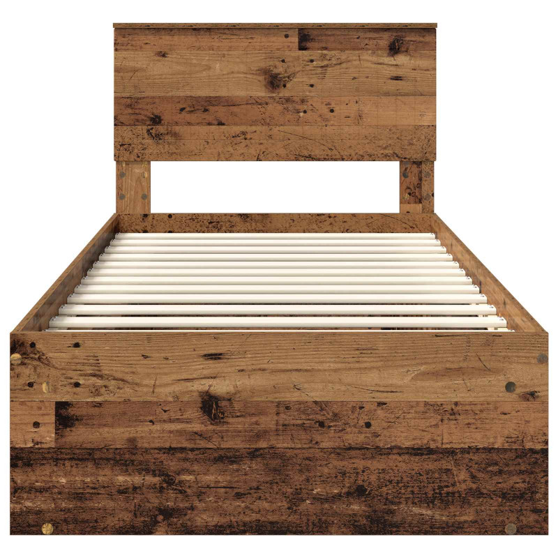 Ramka łóżka Stare drewno 90 x 190 cm Lite drewno sosnowe