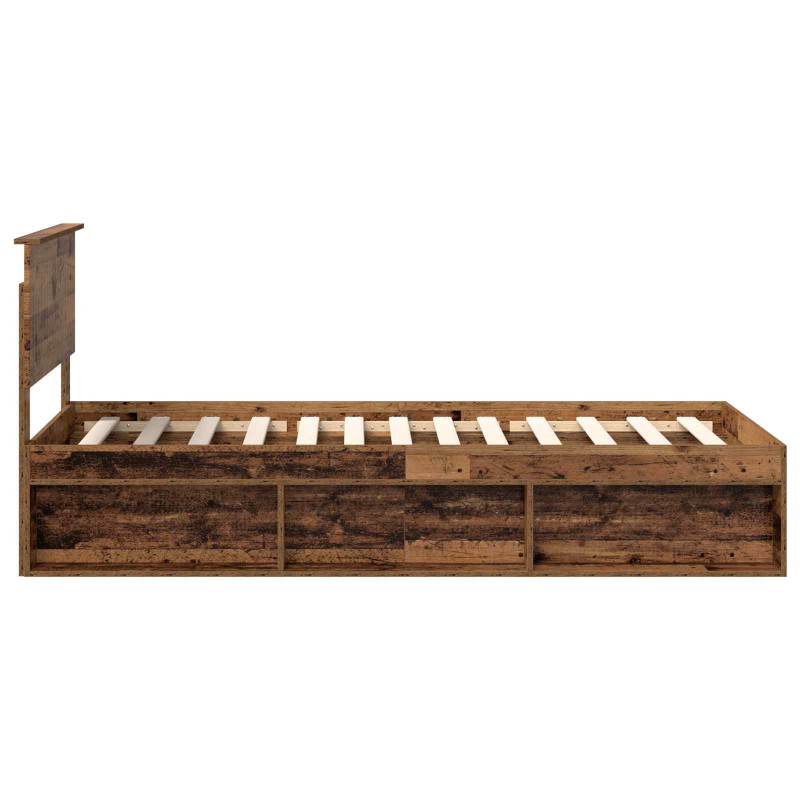 Ramka łóżka Stare drewno 90 x 190 cm Lite drewno sosnowe