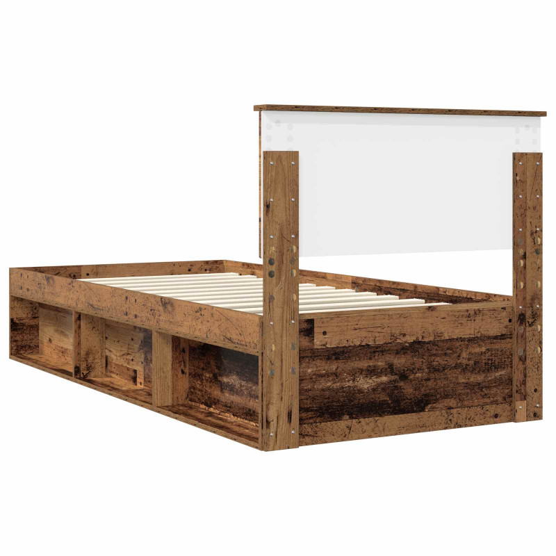 Ramka łóżka Stare drewno 90 x 190 cm Lite drewno sosnowe