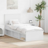 Ramka łóżka Z zagłówkiem Biały 75 x 190 cm Lite drewno sosnowe