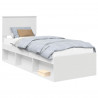 Ramka łóżka Z zagłówkiem Biały 75 x 190 cm Lite drewno sosnowe