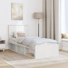 Ramka łóżka Z zagłówkiem Biały 75 x 190 cm Lite drewno sosnowe