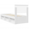 Ramka łóżka Z zagłówkiem Biały 75 x 190 cm Lite drewno sosnowe