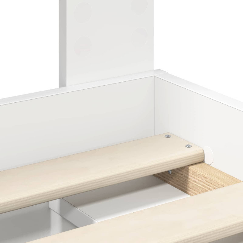 Ramka łóżka Z zagłówkiem Biały 75 x 190 cm Lite drewno sosnowe