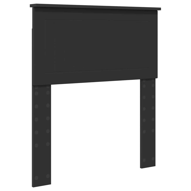 Ramka łóżka Z zagłówkiem Czarny 75 x 190 cm Lite drewno sosnowe