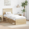 Ramka łóżka Dąb Sonoma 75 x 190 cm Lite drewno sosnowe