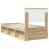 Ramka łóżka Dąb Sonoma 75 x 190 cm Lite drewno sosnowe